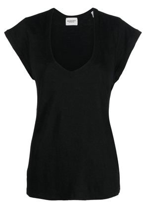 MARANT ÉTOILE linen short-sleeve top - Black