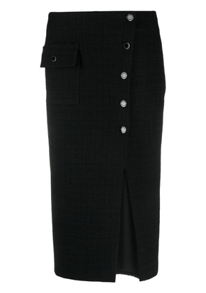SANDRO high-waist tweed skirt - Black