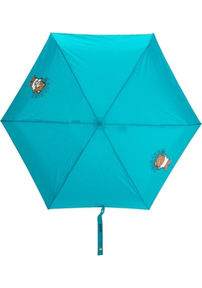 Moschino Teddy motif umbrella - Blue