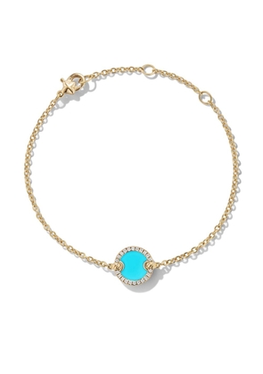 David Yurman 18kt yellow gold Petite DY Elements turquoise diamond bracelet