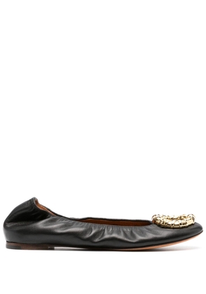 Lanvin buckled leather ballerina shoes - Black