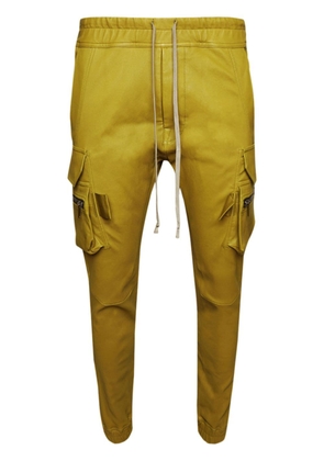 Rick Owens elasticated-waist tapered leather trousers - Yellow