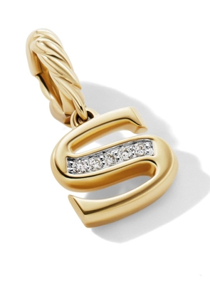David Yurman 18kt yellow gold Initial S diamond pendant