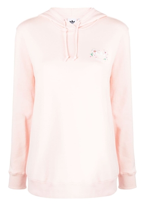 adidas logo-print cotton hoodie - Pink