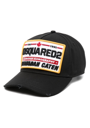 Dsquared2 logo-patch cotton baseball cap - Black