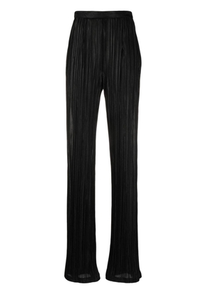 STYLAND pleated satin straight trousers - Black