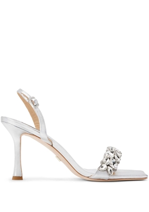Badgley Mischka Leanna 85mm crystal sandals - Silver