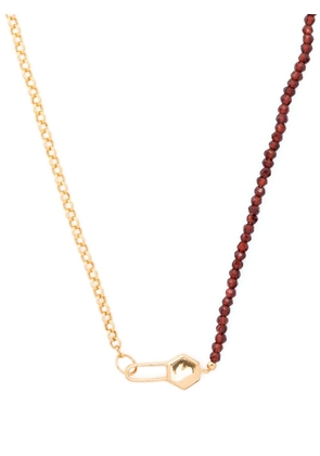 Rachel Jackson asymmetric padlock Garnet necklace - Gold
