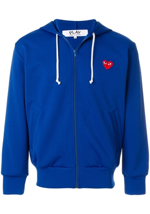 Comme Des Garçons Play zipped heart logo hoodie - Blue