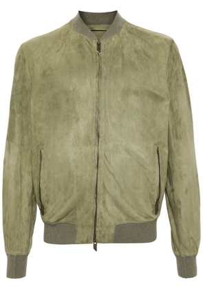 Salvatore Santoro zip-up suede bomber jacket - Green