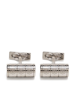 S.T. Dupont logo-engraved lacquered cufflinks - Silver