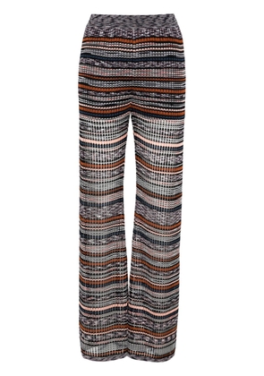 Missoni striped intarsia-knit falred trousers - Blue