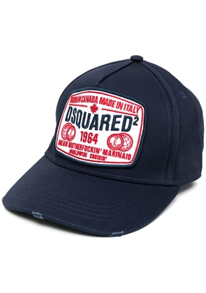 Dsquared2 logo-patch distressed baseball cap - Blue