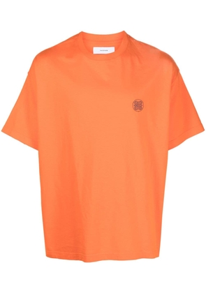Facetasm stripe-detail cotton T-shirt - Orange