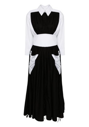 Batsheva Goldie tow-tone cotton midi dress - Black