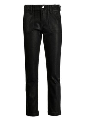 PAIGE coated-finish cropped jeans - Black
