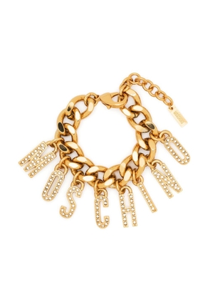 Moschino logo-charm Cuban-chain bracelet - Gold