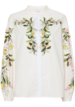 Giambattista Valli floral-print cotton blouse - Neutrals