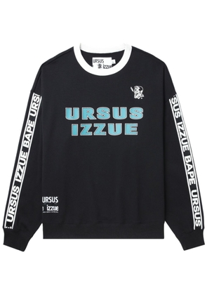 izzue side-stripe cotton sweatshirt - Black