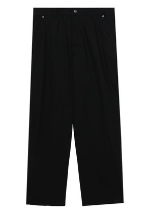 izzue wide-leg stretch-cotton trousers - Black