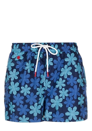 Kiton logo-print swim shorts - Blue