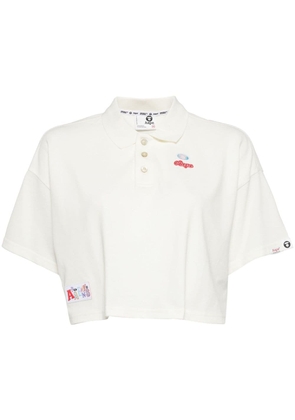 AAPE BY *A BATHING APE® cropped cotton polo shirt - White