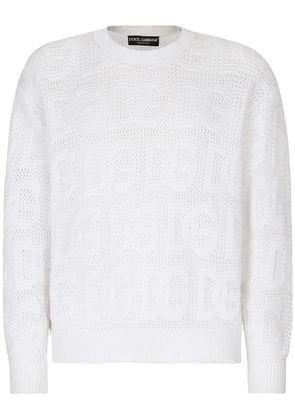 Dolce & Gabbana crochet-knit logo jumper - White