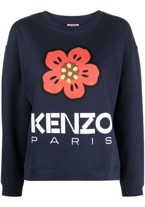 Kenzo logo-print cotton sweater - Blue