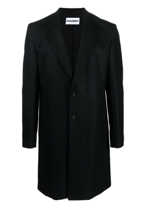 Attachment single-breasted wool coat - Black