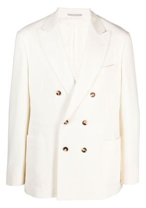 Brunello Cucinelli peak-lapel double-breasted blazer - White