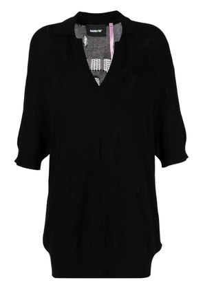 BARROW distressed-effect polo shirt - Black