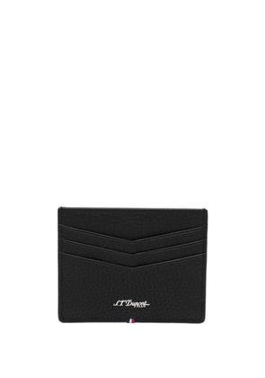 S.T. Dupont logo-lettering leather card holder - Black