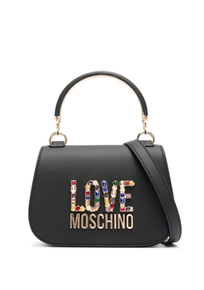 Love Moschino crystal logo-embellished tote bag - Black