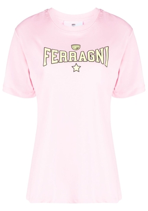 Chiara Ferragni logo-lettering cotton T-shirt - Pink