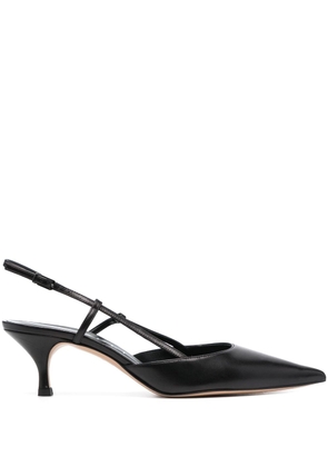 Casadei 65mm slingback pointed leather pumps - Black