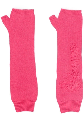 Barrie cashmere fingerless mittens - Pink
