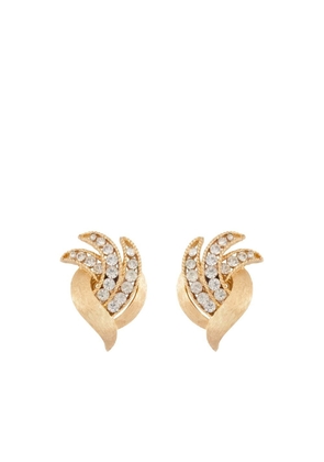 Susan Caplan Vintage x Trifari 1960s crystal-embellished clip-on earrings - Gold