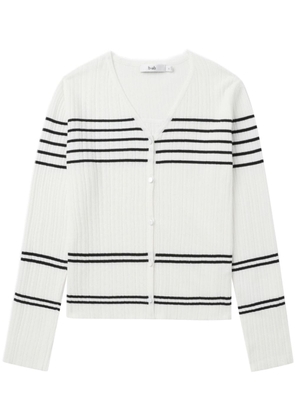 b+ab V-neck striped cardigan - White