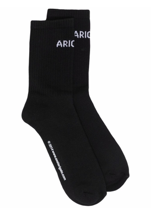 Axel Arigato logo-knit ankle socks - Black