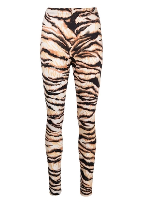 Roberto Cavalli tiger-print high-waisted leggings - Neutrals