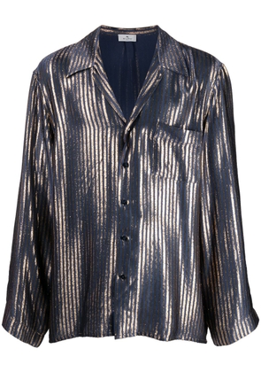 ETRO metallic stripe-print silk shirt - Gold