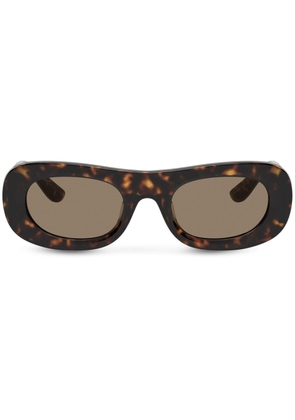 Dolce & Gabbana Eyewear logo-plaque rectangle-frame sunglasses - Brown
