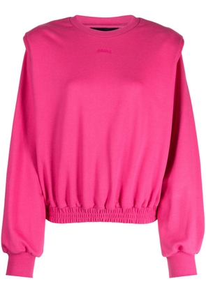 Juun.J logo-embroidered cotton jumper - Pink
