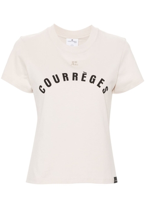 Courrèges logo-print cotton T-shirt - Neutrals