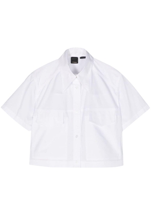 PINKO short-sleeve panelled cotton shirt - White