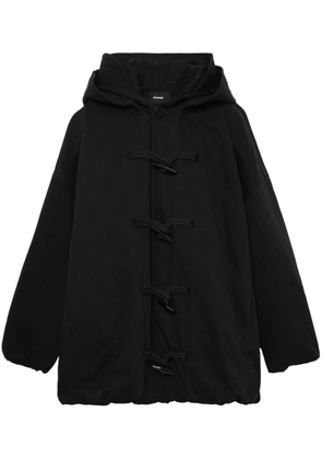 We11done single-breasted hooded coat - Black
