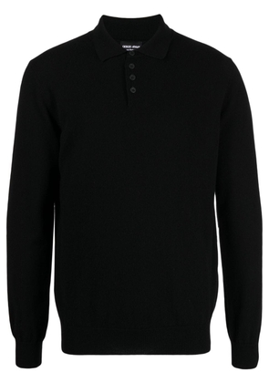 Giorgio Armani polo-collar cashmere jumper - Black