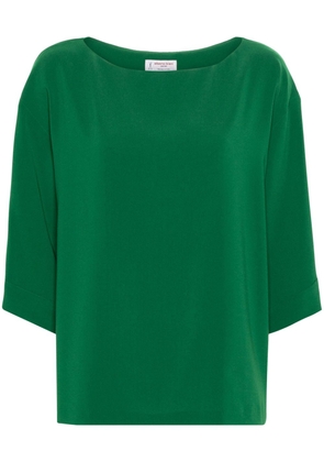 Alberto Biani boat-neck cady blouse - Green