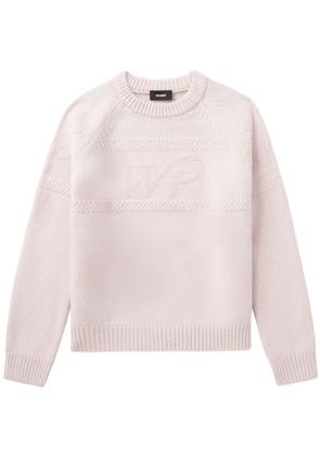 We11done logo-embroidered wool jumper - Pink