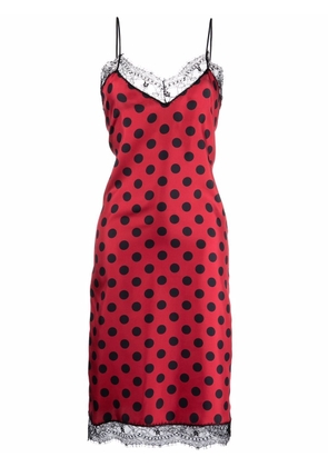 AMI Paris polka dot slip dress - Red
